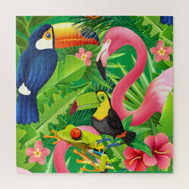 Nature Theme Tropical Animals Challenging Jigsaw Puzzle (Vertical)