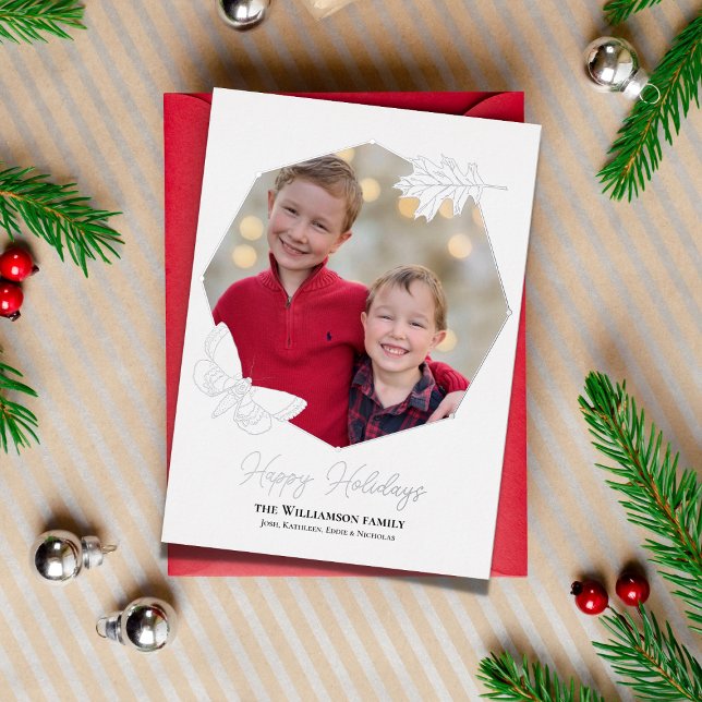 Nature Themed Happy Holidays Photo Foil Holiday Card (Creator Uploaded)