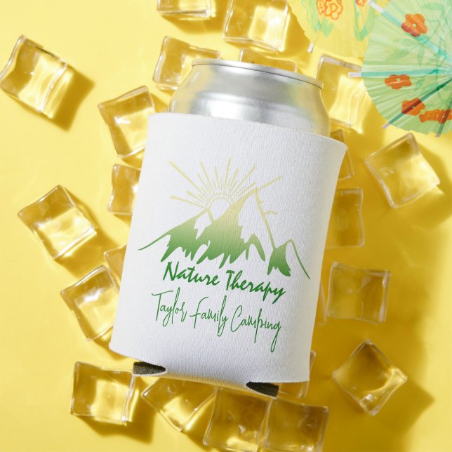 Nature therapy Family camping personalised Can Cooler (In Situ Summer)