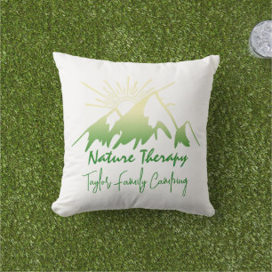 Nature therapy Family camping personalised Cushion