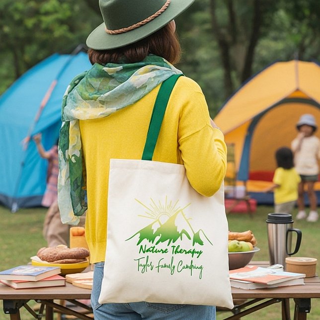 Nature therapy Family camping personalised Tote Bag (Creator Uploaded)