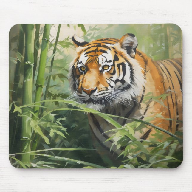 Nature Tiger Bamboo Mouse Pad (Front)