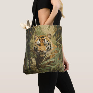 Nature Tiger in Forest Tote Bag