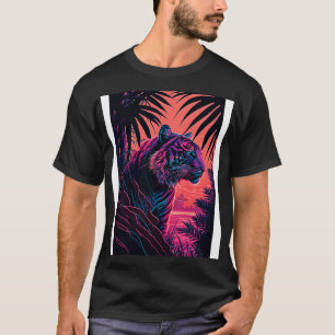 Nature Tiger Retrowave Synthwave Abstract Animal A T-Shirt