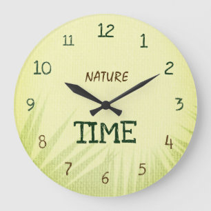 Nature Time Botanical Soft Green Large Clock