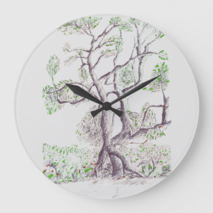 nature tree large clock