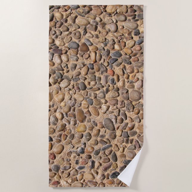 Nature Unique Pebble Stones Photo Beach Towel (Front)