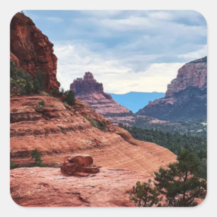 Nature View of Red Rocks at Sedona Arizona Square Sticker