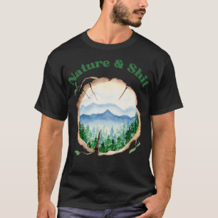 Nature Vintage Style Watercolor Graphic on Log Top