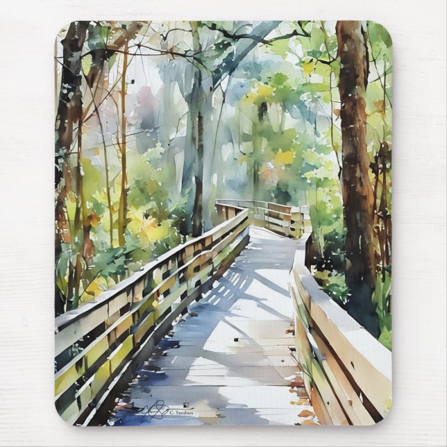 Nature Walk Watercolor Mousepad (Front)