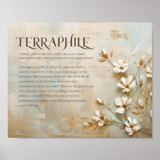 Nature Wall Art, Rustic Decor, Terraphile Meaning Poster