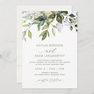 Nature Wedding Botanical Greenery Watercolor Invitation