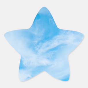Nature White Clouds Blank Template Blue Sky Star Sticker
