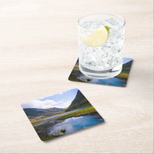 nature wiew,mountain square paper coaster