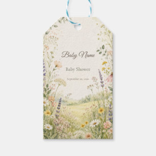 Nature Wildflower Baby Shower Gift Tag