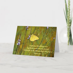 Nature Wildflowers Yellow Butterfly Bible Verse Card