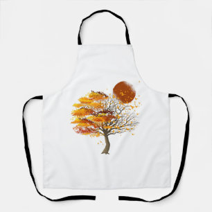 Nature Wildlife Full Moon Tree Flock Of Birds Fore Apron