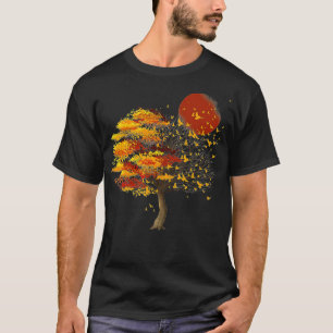 Nature Wildlife Full Moon Tree Flock Of Birds Outd T-Shirt