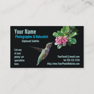Nature & Wildlife Photographer Business Card