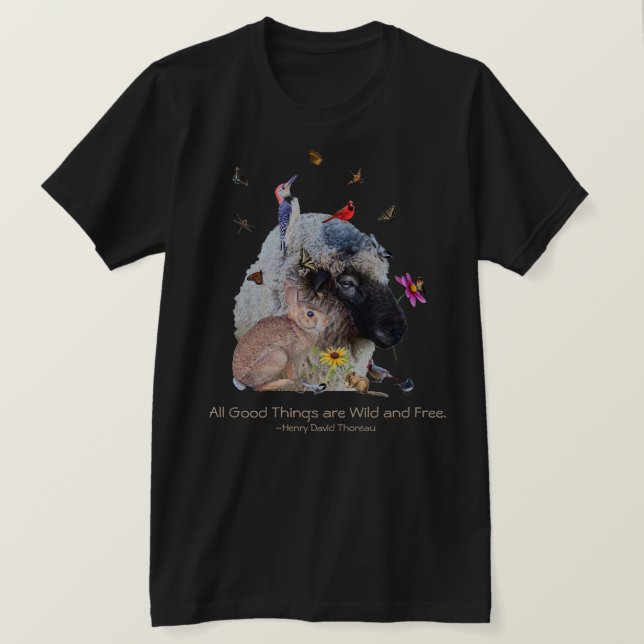 Nature Wildlife with Thoreau quote: T-Shirt (Design Front)
