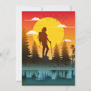Nature Women Hiking Sunset Invitation