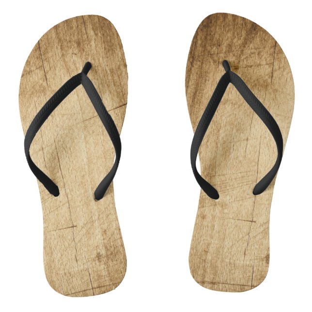 Nature Wood Wooden Board Brown Textures Thongs (Footbed)