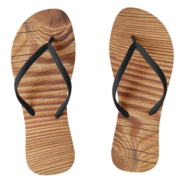 Nature Wood Wooden Board Brown Textures Thongs (Footbed)