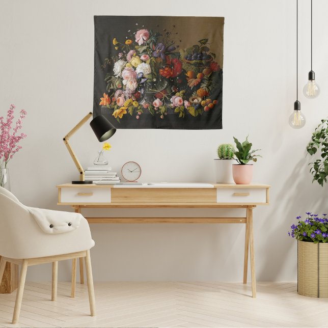 Nature's Abundance: Still Life-Flowers and Fruit Tapestry (Creator Uploaded)