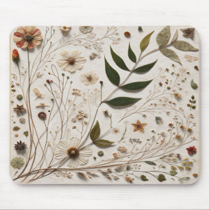 Nature's Beauty Botanical Flowers & Leaves Mouse Pad