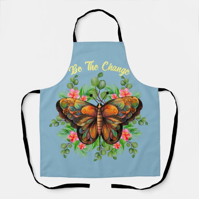  Nature's Beauty Colourful Butterfly and Flowering Apron (Front)