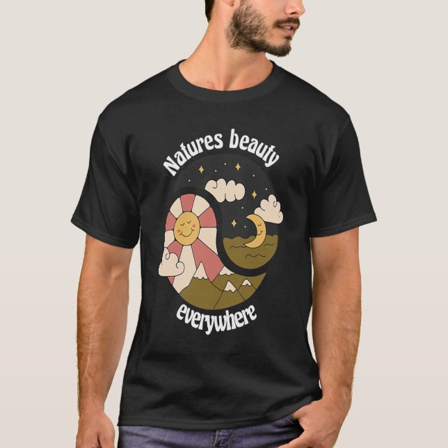 Natures Beauty Everywhere Retro Nature Designs Pre T-Shirt (Front)
