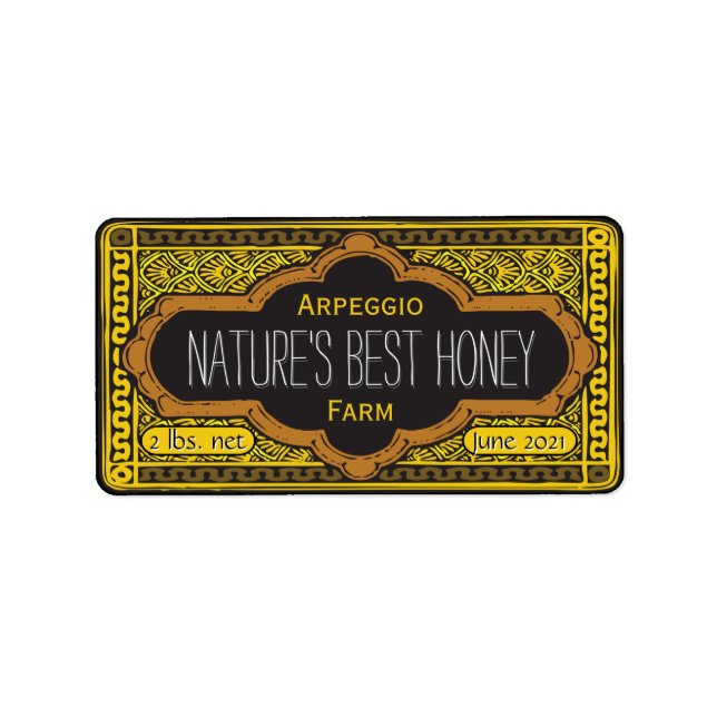 Natures Best Honey Jar Personalised Label (Front)