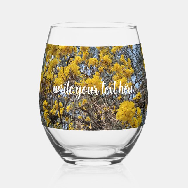 Nature's bloom stemless wine glass (Back)