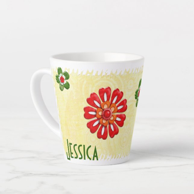 Natures Bounty Jewelled PERSONALIZED Latte Mug (Left Angle)
