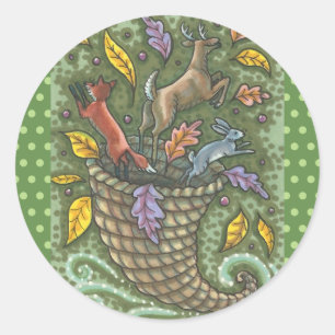 NATURE'S BOUNTY WILDLIFE CORNUCOPIA STICKERS Round