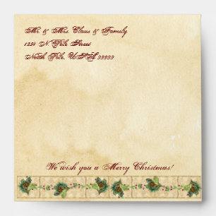 Nature's Christmas Magnolia Wreath n Pine Boughs Envelope