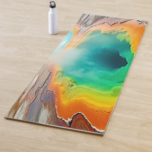 Nature's Colorful Hot Spring Art Yoga Mat