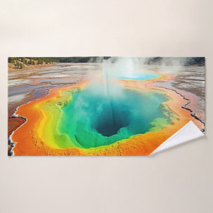 Nature's Colourful Hot Spring Art Bath Towel Set
