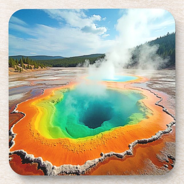 Nature's Colourful Hot Spring Art Coaster (Front)