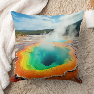 Nature's Colourful Hot Spring Art Cushion