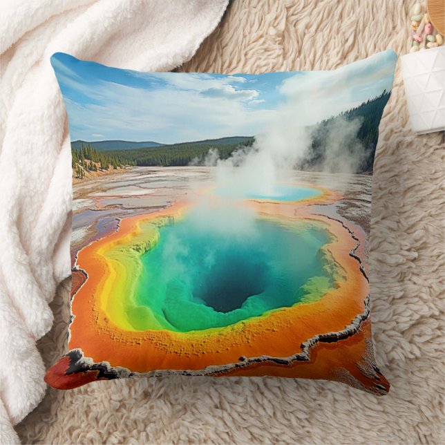 Nature's Colourful Hot Spring Art Cushion (Blanket)