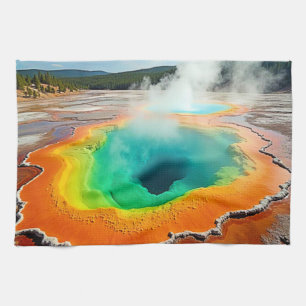 Nature's Colourful Hot Spring Art Tea Towel