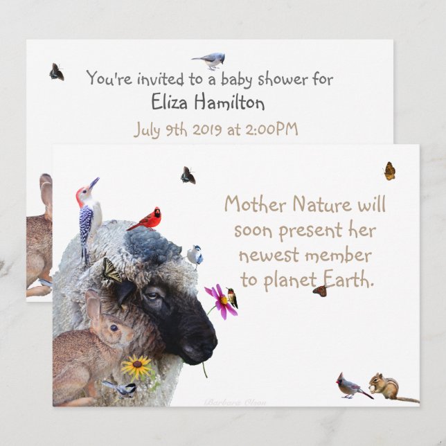 Nature's Delight-Baby shower: invitation (Front/Back)