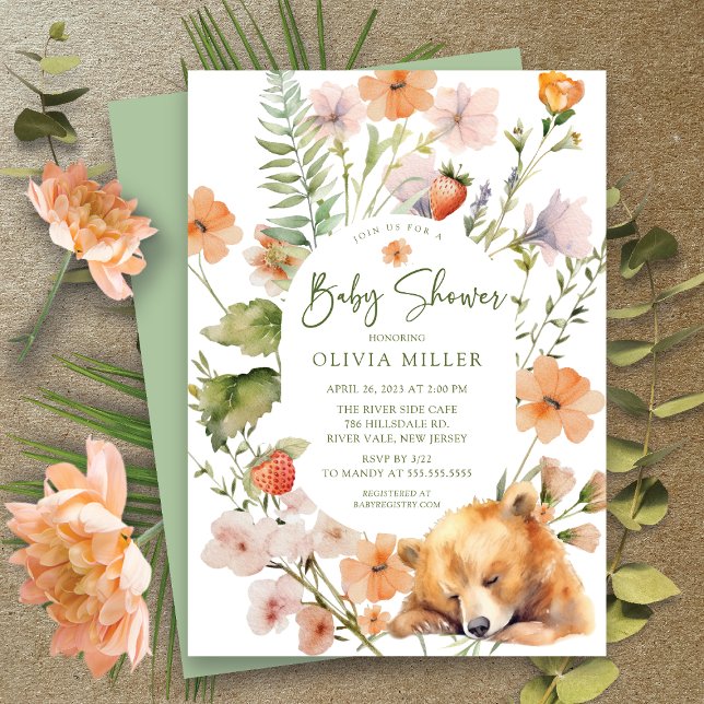 Nature's Delight Bear Baby Shower  Invitation (Creator Uploaded)