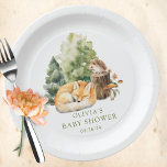 Nature's Delight Fox Baby Shower Paper Plate<br><div class="desc">Introducing our adorable baby shower design,  perfect for adding a touch of woodland charm to your special event. These personalised paper plates feature a cute sleeping fox design,  capturing the essence of nature and creating a whimsical atmosphere. Visit our shop to view our entire nature's delight collection</div>