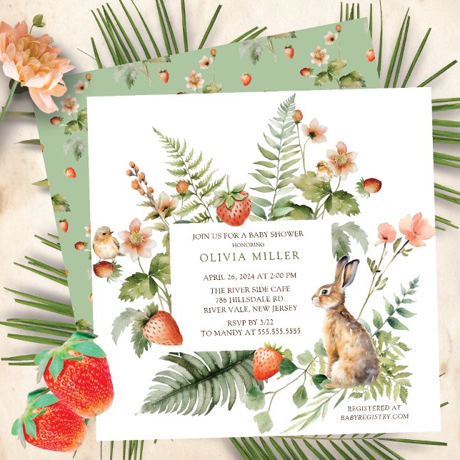 Nature's Delight Rabbit Baby Shower Invitation (Creator Uploaded)