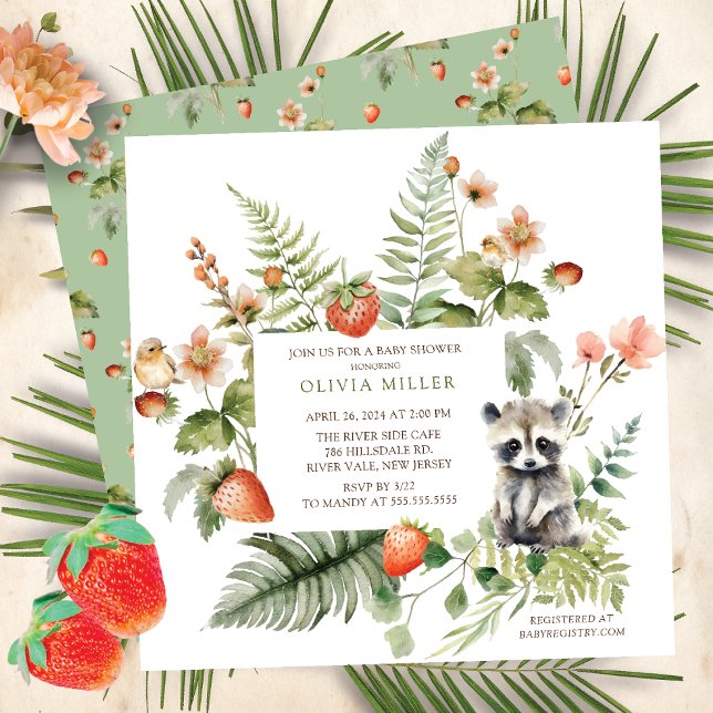 Nature's Delight Racoon Baby Shower Invitation (Creator Uploaded)
