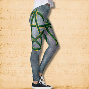 Nature's Embrace: Emerald Pentagram Leggings