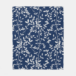 Nature's Embrace Navy White Fleece Blanket