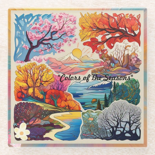 "Nature's Ever-Changing Beauty" Glass Coaster (Front)